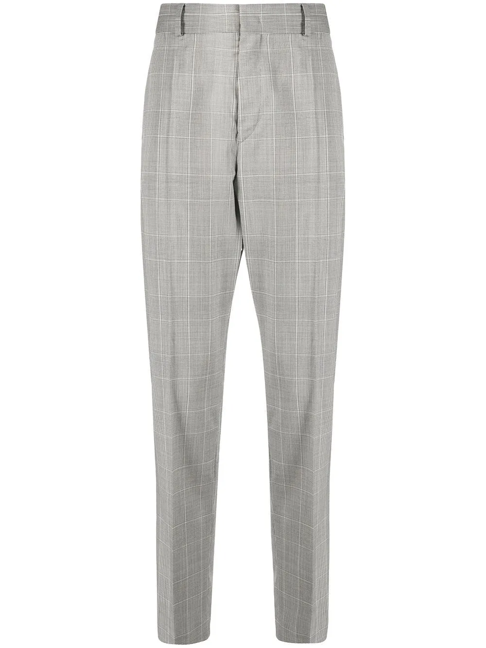 Check-Print Cotton Tailored Trousers Bottoms outlet online