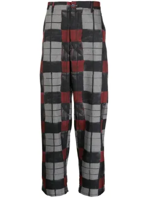 Check-Print Cropped Trousers cheap bottoms online shop