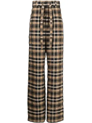 Check-Print Straight-Leg Trousers cheap bottoms online shop