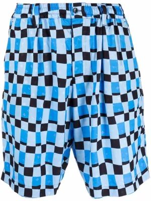 Checked Knee-Length Shorts cheap mens pants online