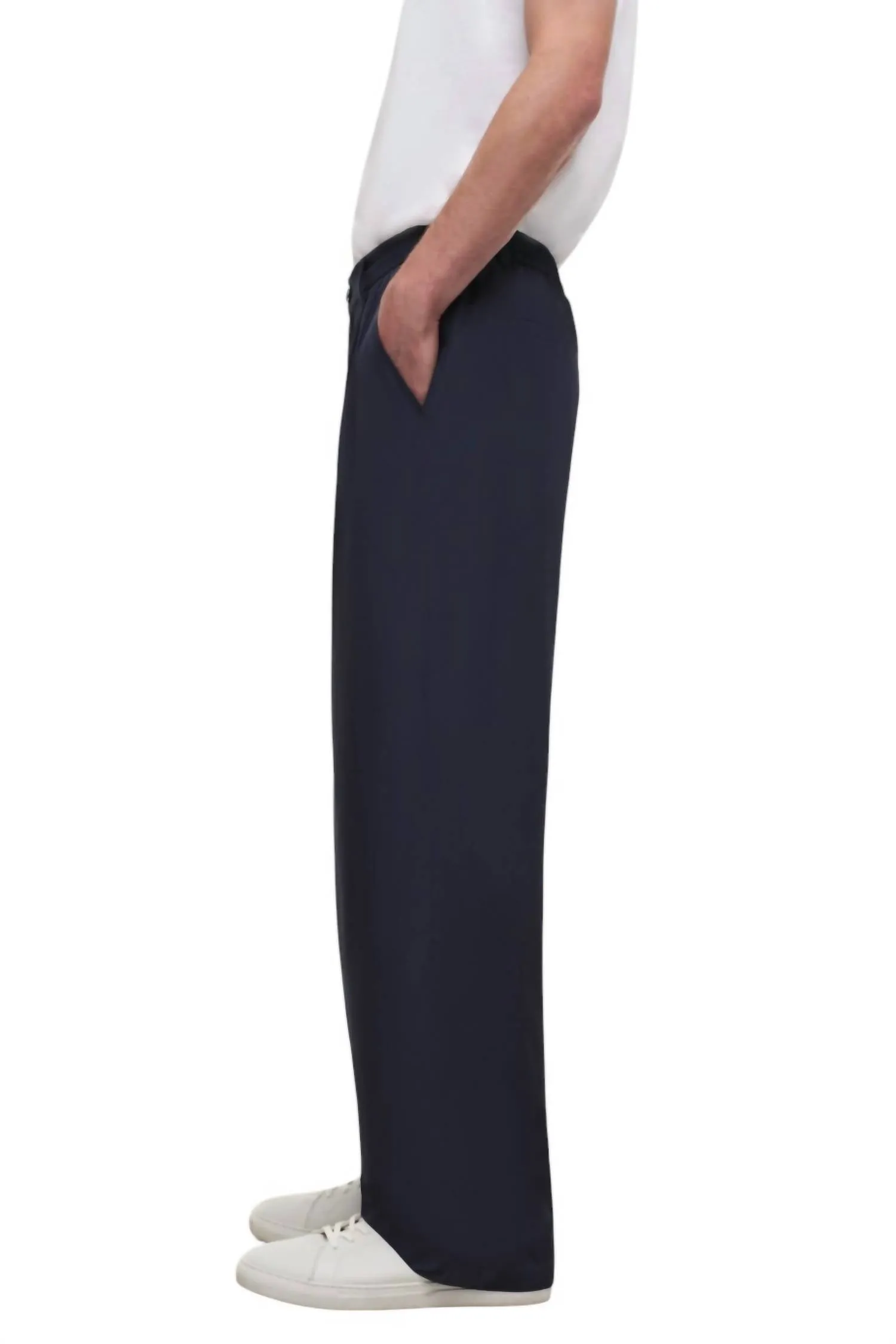 Clyde Cinch Waist Pleated Trouser In Midnight