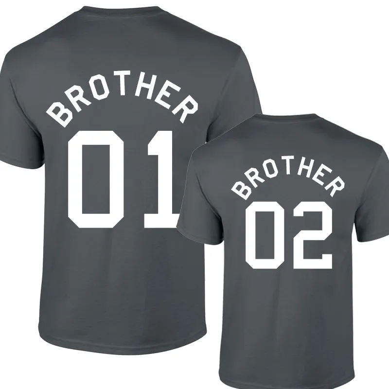 Collegiate Brother Back Number T-Shirts Charcoal (MRK X) boys outfits online store