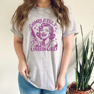 Completely Unhinged Distressed Heather Grey/Purple T-Shirt pregnancy jeans best price