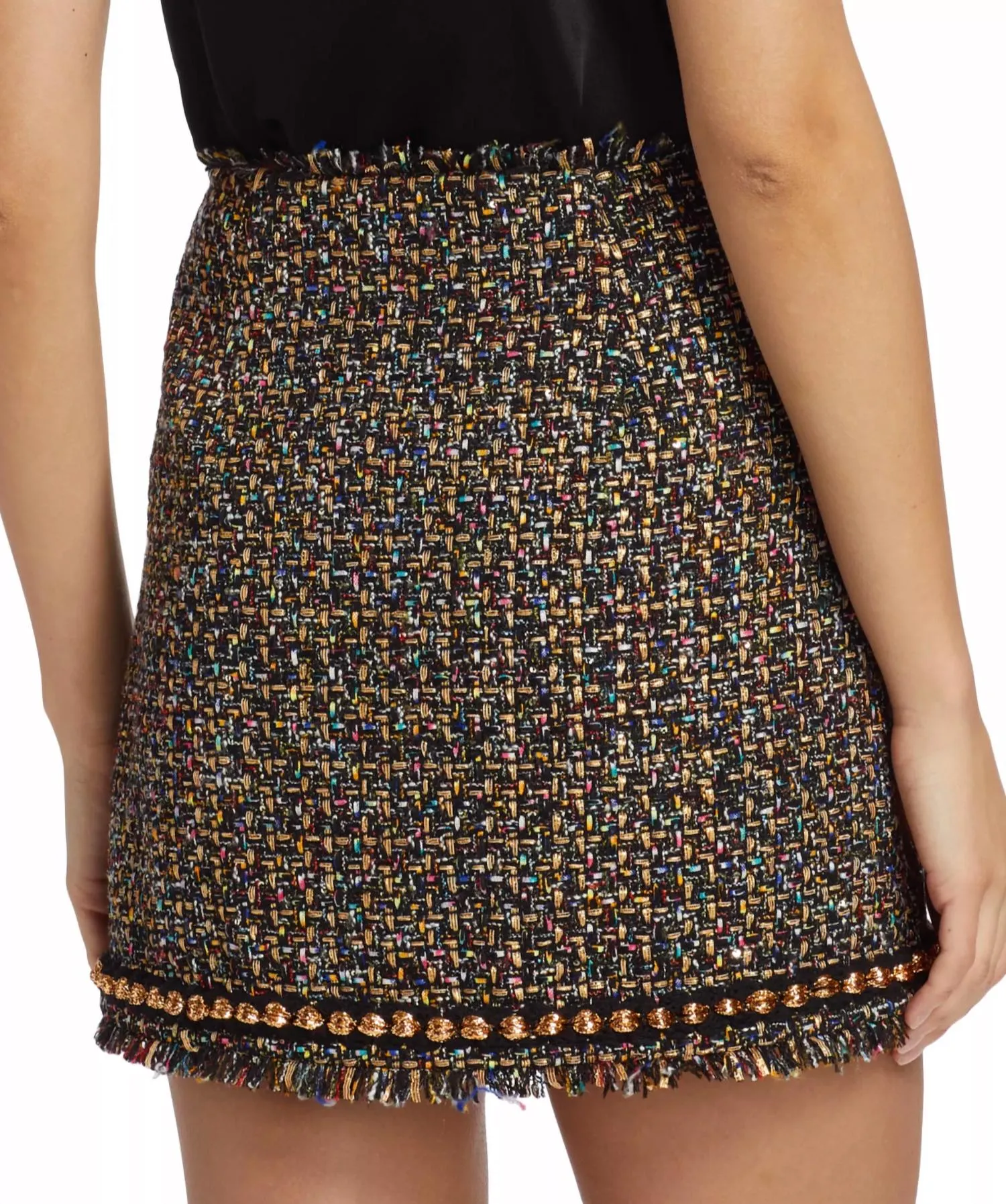Confetti Tweed Odette Skirt In Black