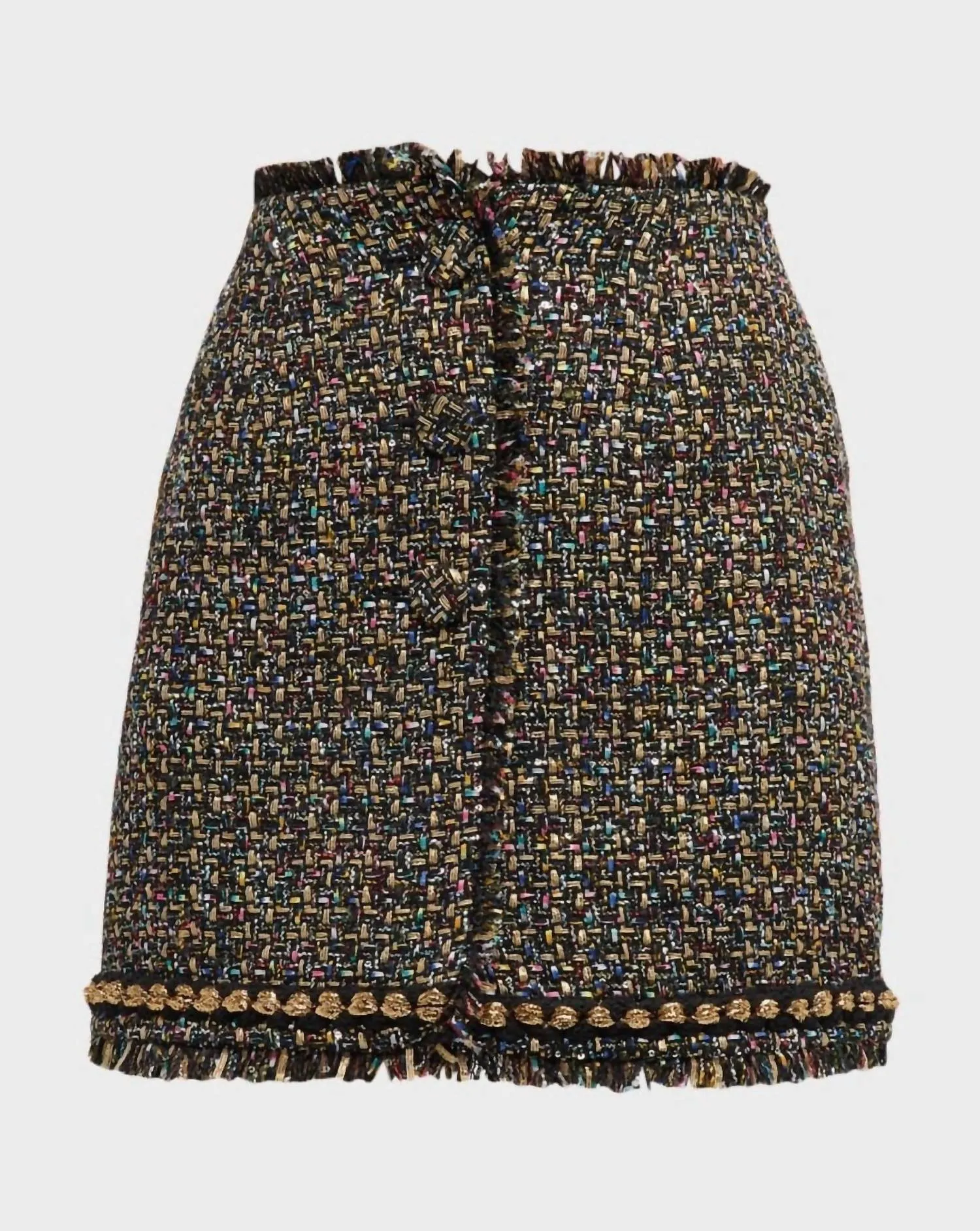 Confetti Tweed Odette Skirt In Black