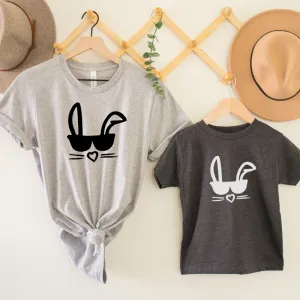 Cool Bunny Matching T-Shirts - Charcoal/Heather Grey mum blouses clearance