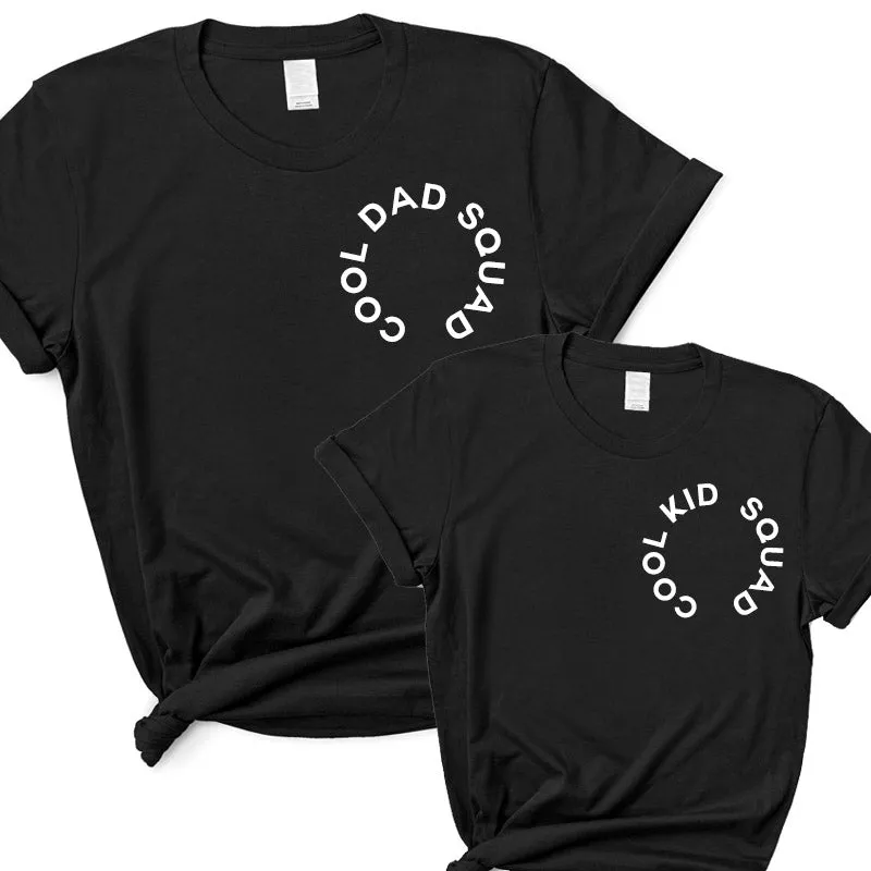 Cool Dad/Cool Kid Squad Circular Black T-Shirts mens dad clothes online