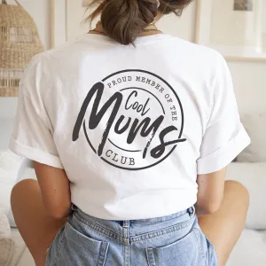 Cool Mums Club Back Logo White T-Shirt mum blouses clearance