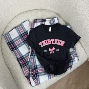 Coquette Age & Year Personalised T-Shirt & Garland Pyjama Set girls pajamas promo