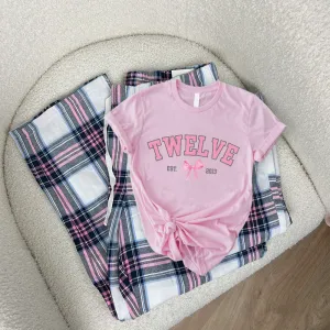 Coquette Age & Year Personalised T-Shirt & Garland Pyjama Set girls pajamas promo