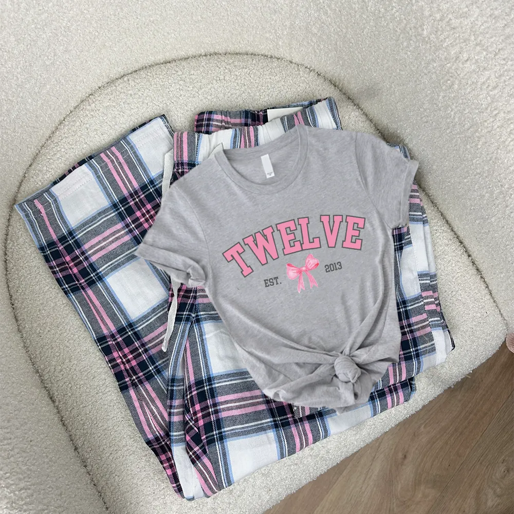 Coquette Age & Year Personalised T-Shirt & Garland Pyjama Set girls pajamas promo