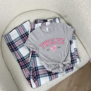 Coquette Age & Year Personalised T-Shirt & Garland Pyjama Set girls pajamas promo