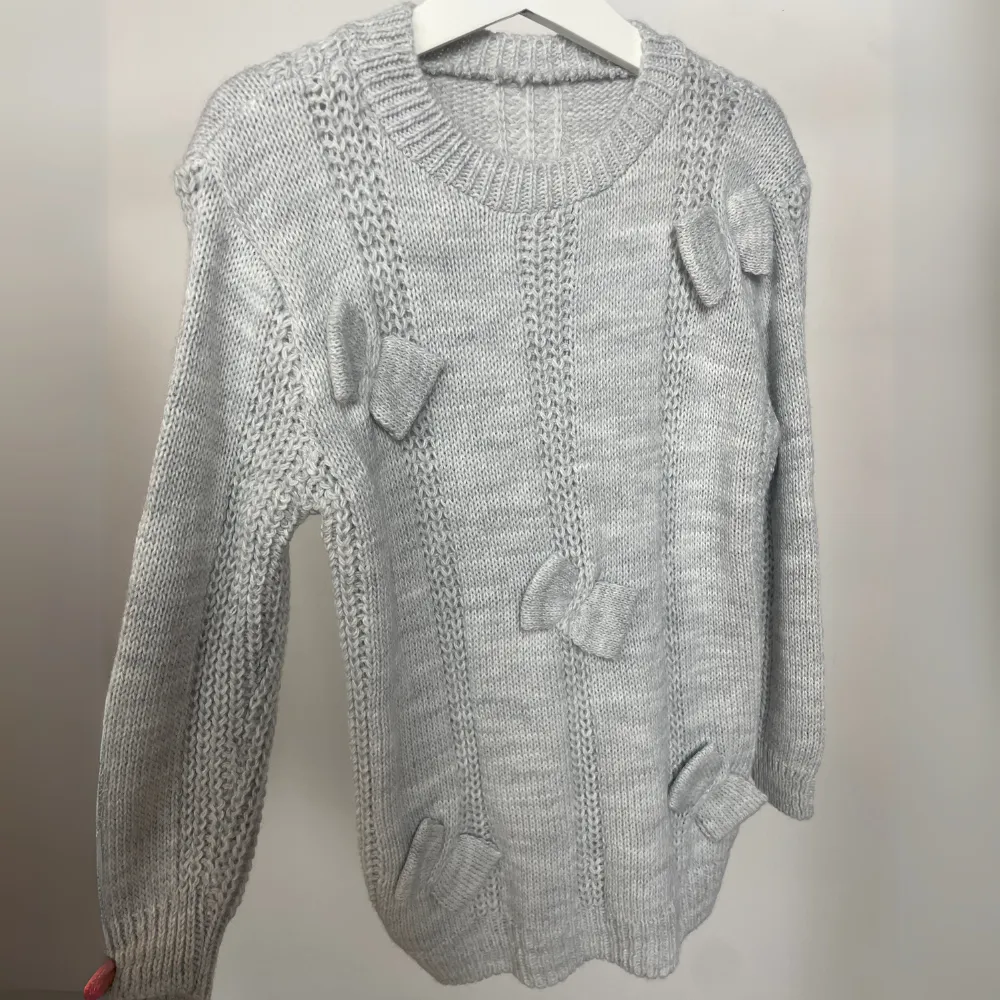 Coquette Bow Knitted Jumper Grey girls skirts clearance