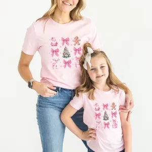 Coquette Christmas Icons Mum & Kid Matching T-Shirts pregnancy clothes clearance