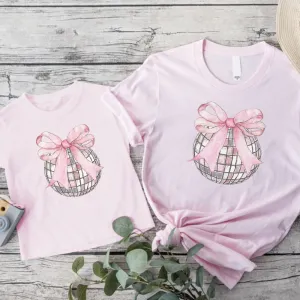 Coquette Disco Ball Matching Mum & Kid T-shirt nursing tops best deals