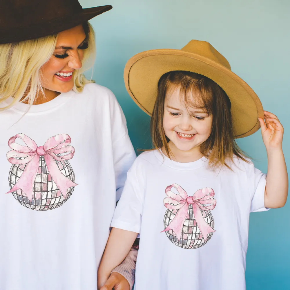 Coquette Disco Ball Matching Mum & Kid T-shirt maternity dresses promo