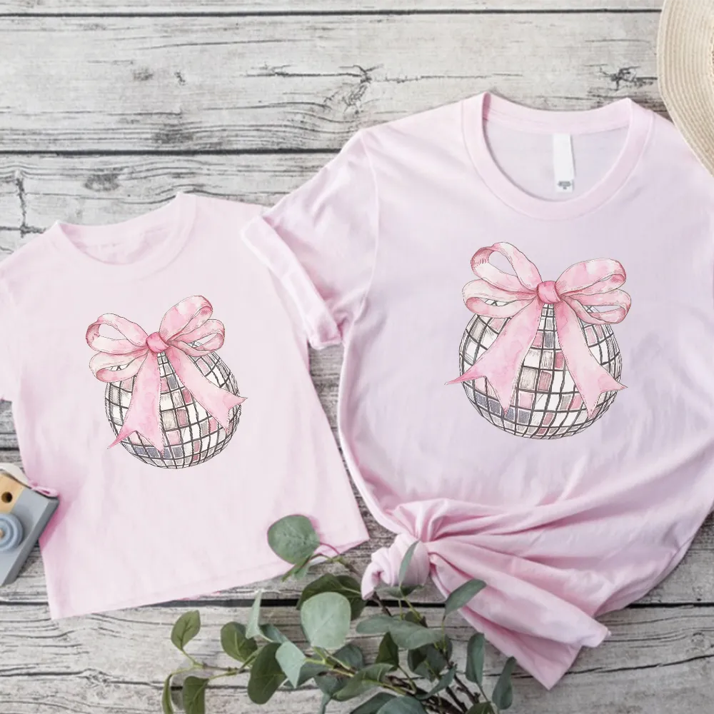 Coquette Disco Ball Matching Mum & Kid T-shirt nursing tops best deals