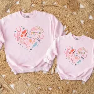 Cowgirl Heart Matching Sweatshirt nursing tops best deals