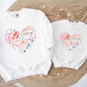 Cowgirl Heart Matching Sweatshirt nursing tops best deals