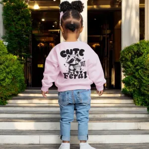 Cute But Feral Raccoon Back Sweatshirt boys fashion clearance