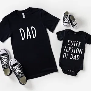 Dad & Cuter Version Of Dad Matching Black T-Shirt/Baby Vest daddy outfits clearance