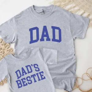 Dad & Dad's Bestie College Matching Grey/Blue T-shirts daddy outfits clearance