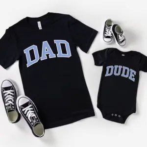 Dad & Dude Essential Varsity Matching T-shirt & Baby Vest mens dad clothes online