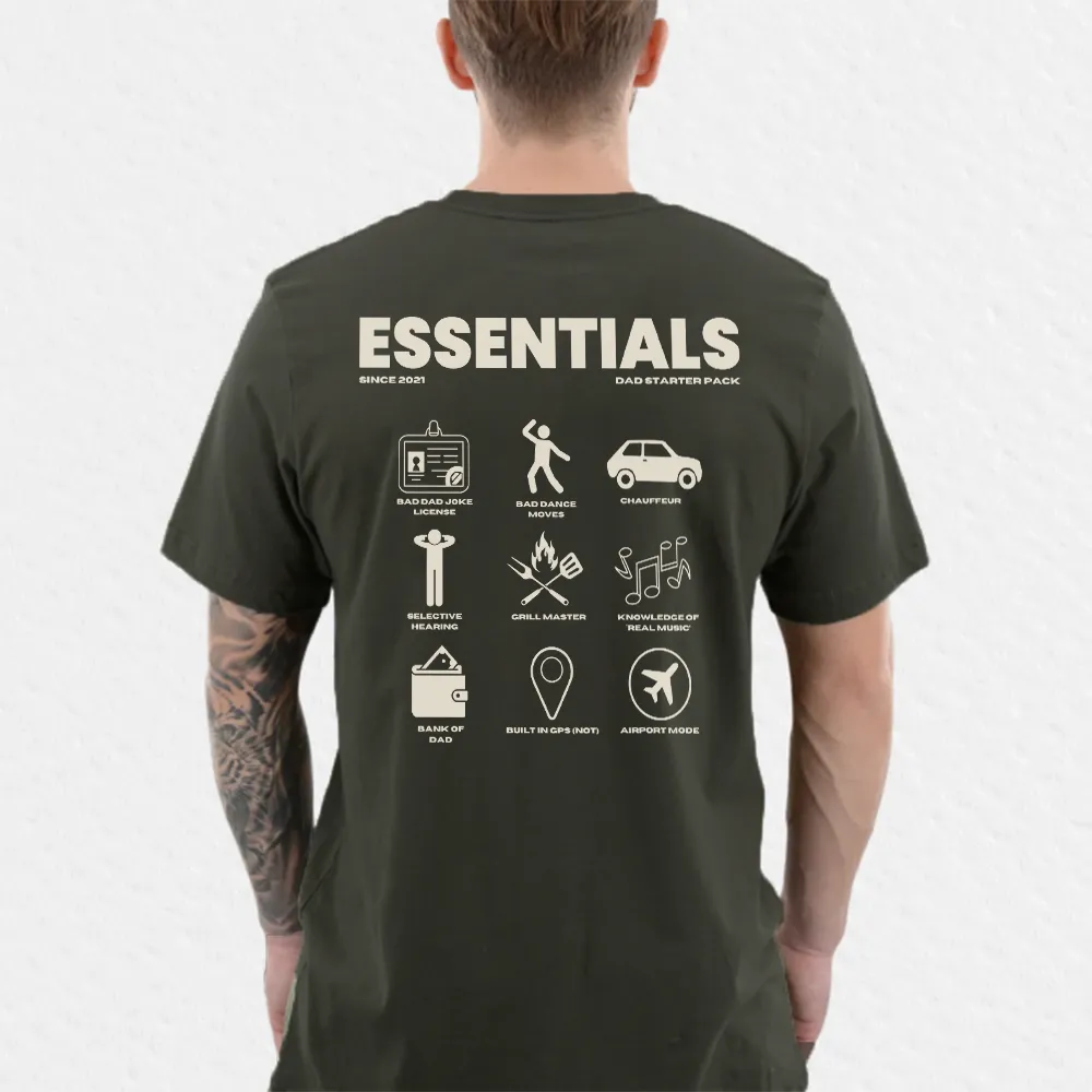Dad Essentials Front & Back Graphic T-Shirt