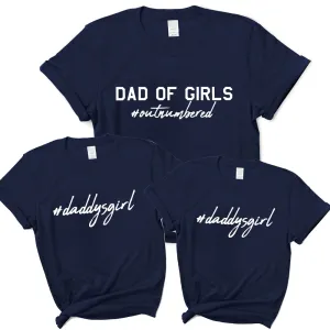 Dad Of Girls Hashtag DaddysGirl Matching T-Shirts- Navy dad hats promo code