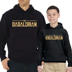 Dadalorian & Kidalorian Matching Black Hoodies mens dad clothes online