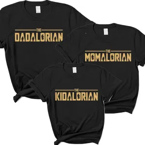 Dadalorian, Momalorian & Kidalorian Matching Black T-Shirts dads clothes cheap