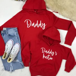 Daddy & Daddy's Bestie Chelsea Script Fire Red Hoodies (MRK X) daddy outfits clearance