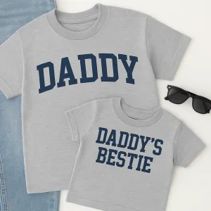 Daddy & Daddy's Bestie College Matching Grey T-Shirts daddy outfits clearance