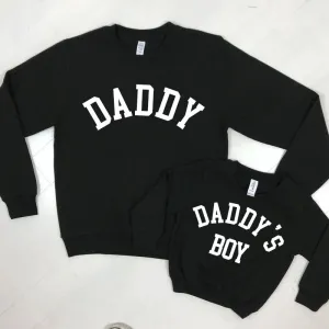 Daddy & Daddy's Boy College Black Sweatshirts (MRK X) mens dad clothes online