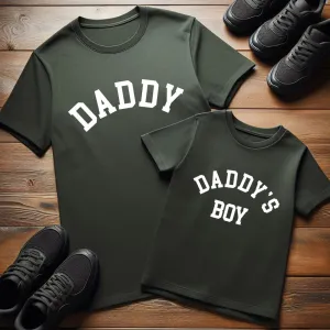 Daddy & Daddy's Boy College Matching Khaki T-Shirts mens dad clothes online
