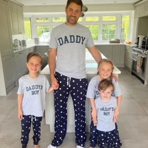 Daddy & Daddy's Boy College Matching Star Pyjamas - Grey/Navy daddy outfits clearance