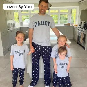 Daddy & Daddy's Boy College Matching Star Pyjamas - Grey/Navy daddy outfits clearance