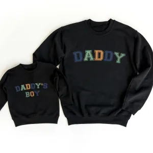 Daddy & Daddy's Boy Multi Block Matching Black Sweatshirts daddy outfits clearance