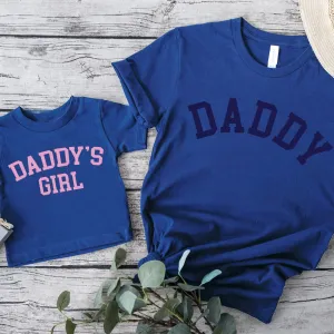 Daddy & Daddy's Girl College Matching Royal Blue T-Shirts mens dad clothes online