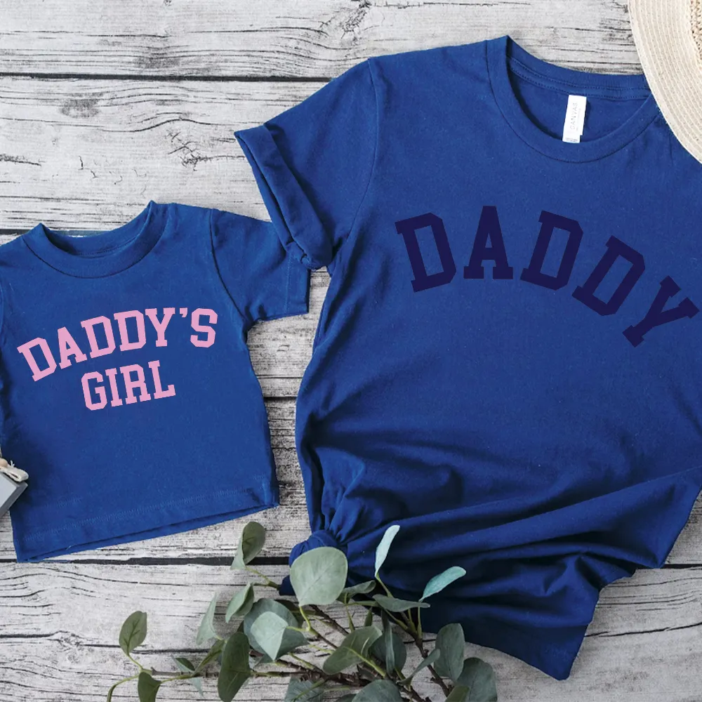 Daddy & Daddy's Girl College Matching Royal Blue T-Shirts mens dad clothes online