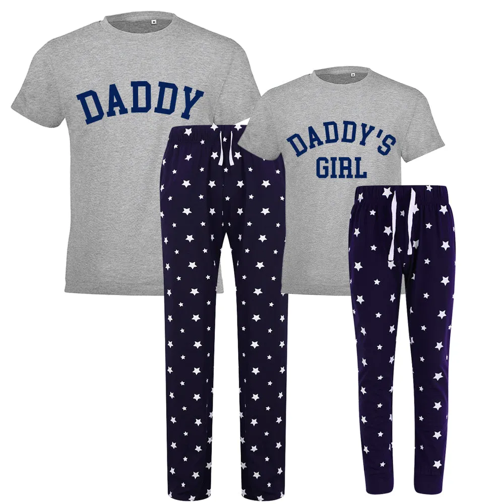 Daddy & Daddy's Girl College Matching Star Pyjamas - Grey/Navy dad hats promo code