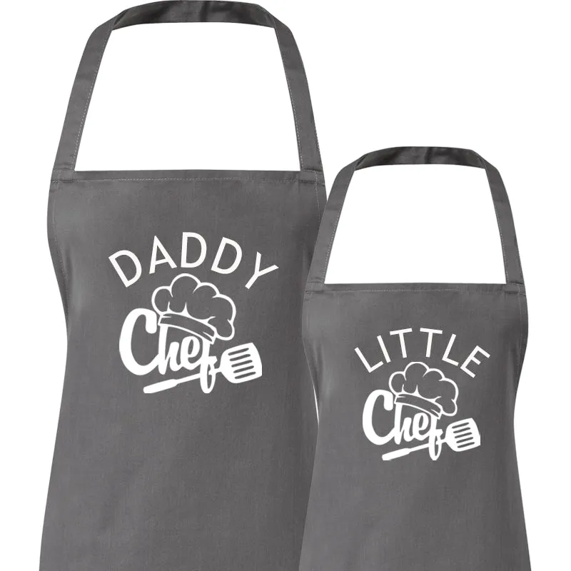 Daddy Chef & Little Chef Matching Charcoal Aprons mens dad clothes online
