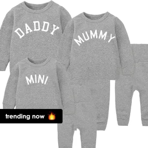 Daddy, Mummy & Mini College Lounge Sets Heather Grey mens dad clothes online