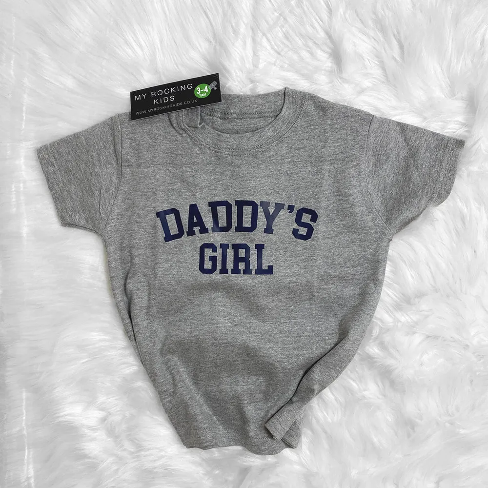 Daddy's Girl Varsity Grey T-Shirt (MRK X) girls pajamas promo