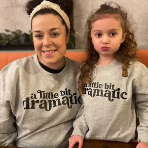 Dani Harmer Little Bit Dramatic Mum & Kid Matching Grey Sweatshirts discount mum dresses