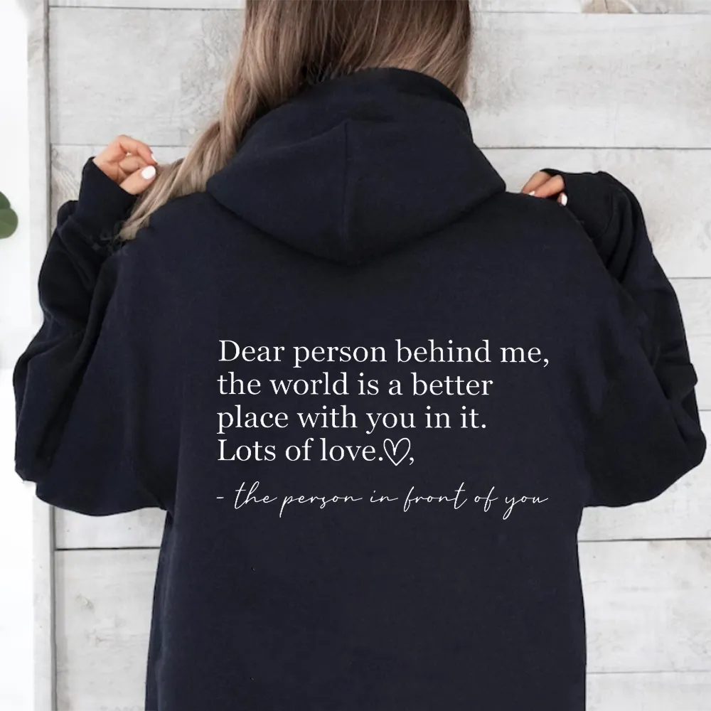 Dear Person Behind Me Back Logo Hoodie postpartum clothes sale