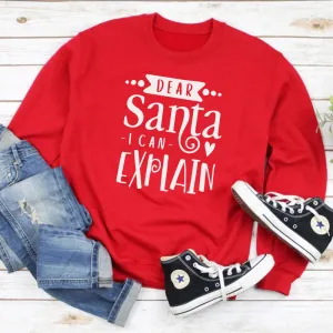 Dear Santa I Can Explain Kids Sweatshirt (MRK X) boys fashion clearance
