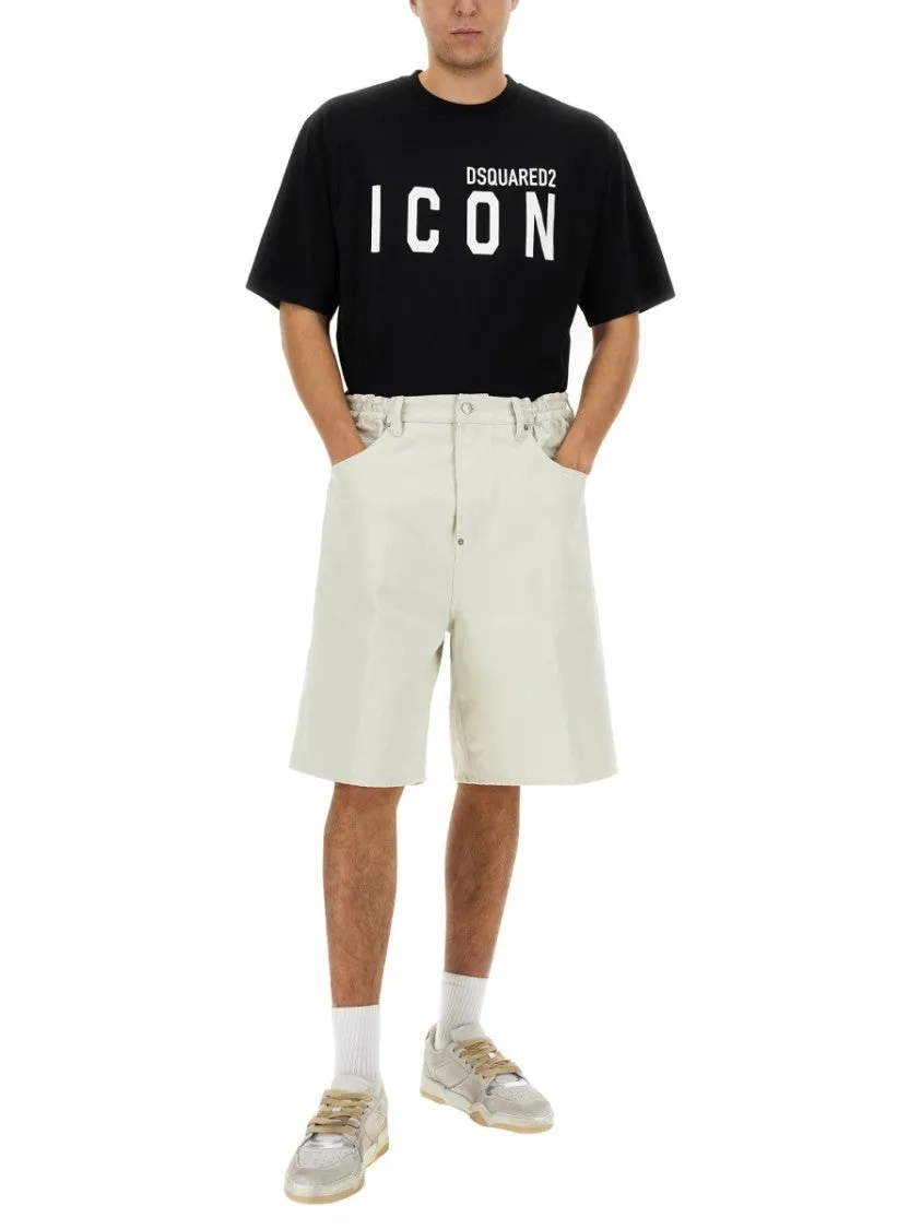 Denim Bermuda Shorts With Classic Five-Pocket Design
