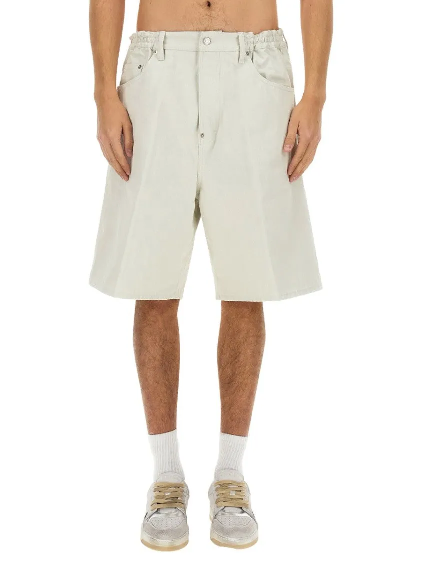 Denim Bermuda Shorts With Classic Five-Pocket Design