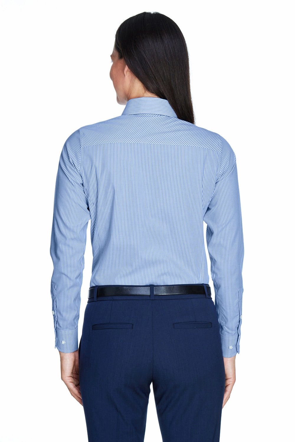 Devon & Jones Womens Crown Woven Collection Wrinkle Resistant Long Sleeve Button Down Shirt - French Blue